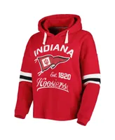 Women's Pressbox Crimson Indiana Hoosiers Super Pennant Pullover Hoodie