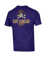 Men's Champion Purple Ecu Pirates Stack 2-Hit T-shirt