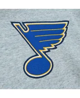 Men's Mitchell & Ness Heather Gray St. Louis Blues Classic French Terry Pullover Hoodie