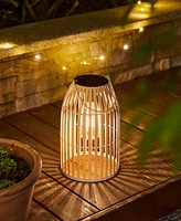 Glitzhome 9.75" H Metal Woven Solar Powered Outdoor Hanging Lantern