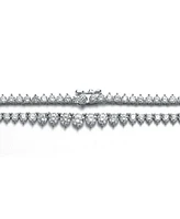 Rachel Glauber White Gold Plated with Cubic Zirconia Tennis Chain Necklace