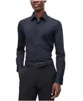 Boss by Hugo Boss Men's Micro-Dobby Performance-Stretch Slim-fit Dress Shirt