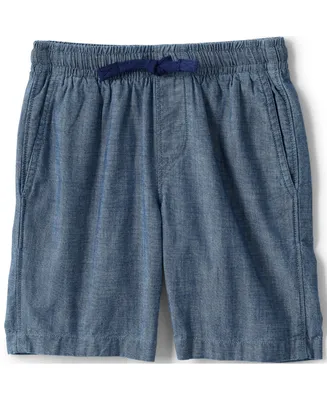 Lands' End Girls Pull On Chambray Elastic Waist Shorts