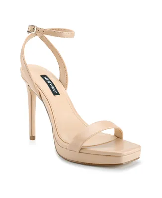 Nine West Women's Zadie Square Toe Stiletto Heel Dress Sandals