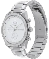 Calvin Klein Men's Multifunction Silver-Tone Stainless Steel Bracelet Watch 44mm