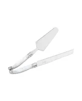 French Home Connoisseur Laguiole 2-Piece Cake and Pie Server Set with Pearl White Handles