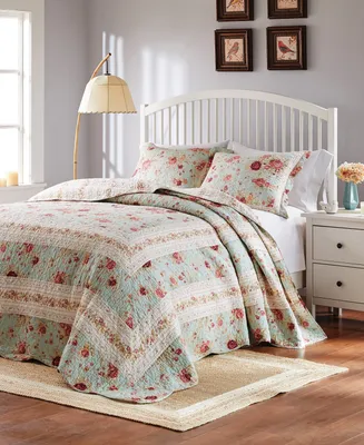 Greenland Home Fashions Antique-Like Rose 100% Cotton Traditional 3 Piece Bedspread Set