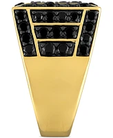 Esquire Men's Jewelry Black Spinel Square Cluster Ring (4 ct. t.w.) in 18k Gold-Plated Sterling Silver, Created for Macy's