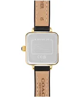 Coach Women's Cass Signature Horse and Carriage Black Leather Strap Watch, 22mm