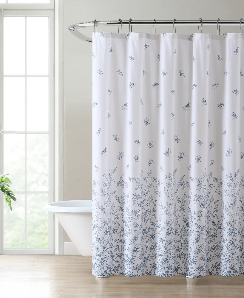 Laura Ashley Flora Cotton 72" x 72" Shower Curtain