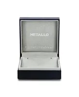 Metallo Mens Stainless Steel with Silver Cable Bracelet