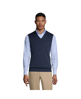 Lands' End Men's School Uniform Cotton Modal Fine Gauge Sweater Vest