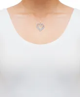 Diamond Wrapped Heart Pendant Necklace (1/2 ct. t.w.) in 14k Rose Gold-Plate Sterling Silver - Rose Gold