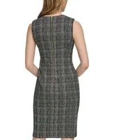 Calvin Klein Women's Plaid Sleeveless Sheath Dress