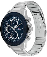 Tommy Hilfiger Men's Multifunction Silver-Tone Stainless Steel Watch 46mm
