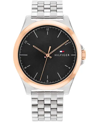 Tommy Hilfiger Men's Three Hand Silver-Tone Stainless Steel Watch 42mm