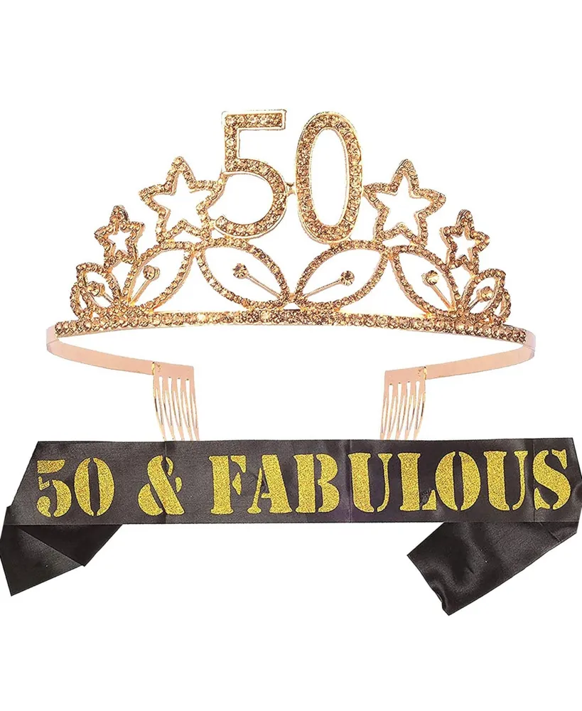 MEANT2TOBE 50th Birthday Sash and Tiara for Women