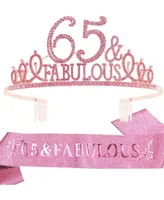 65th Birthday, 65th Birthday Decorations for Women, 65th Birthday Tiara and Sash, 65th Birthday Tiara, 65th Birthday Sash, 65th Birthday Crown for Wom
