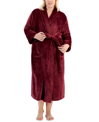 Charter Club Plus Size Plush Knit Shine Robe, Created for Macy's