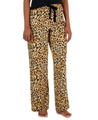 Jenni Women's Printed Fleece Wide-Leg Pajama Pants, Created for Macy's