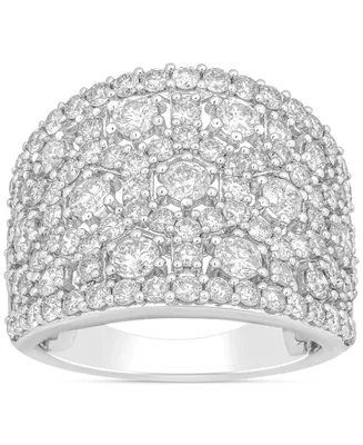 Diamond Wide Cluster Statement Ring (3 ct. t.w.) in 10k White Gold