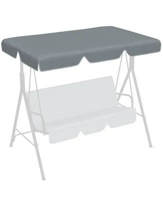 Outsunny 2 Seater Swing Canopy Replacement, Outdoor Swing Seat Top Cover, UV50+ Sun Shade (Canopy Only), Dark Gray