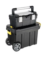 2-in-1 Rolling Tool Box Set Mobile Tool Chest Storage Organizer