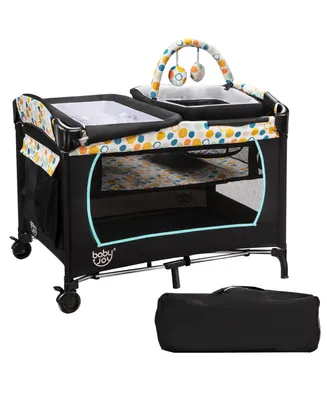 4 1 Convertible Portable Baby Playard Newborn Napper with Changing Station