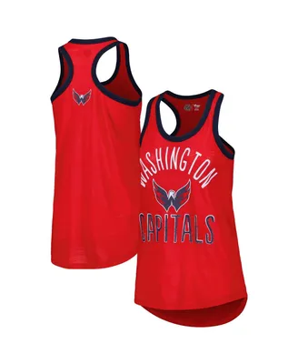 Women's G-iii 4Her by Carl Banks Red Washington Capitals First Base Racerback Scoop Neck Tank Top