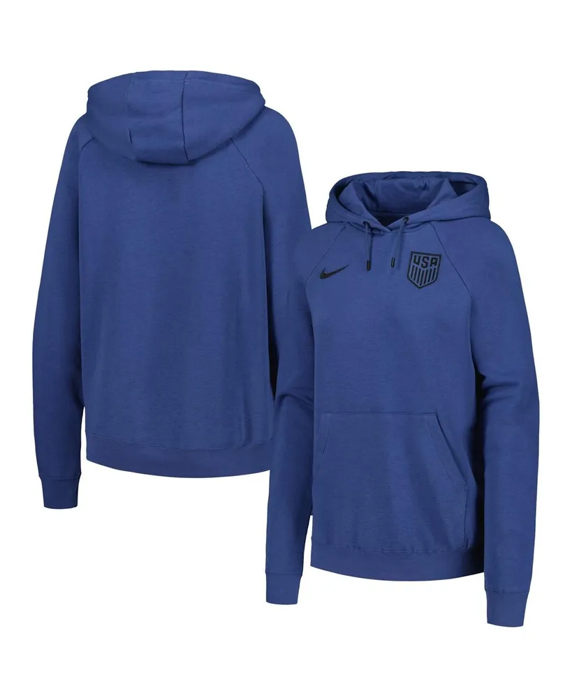 Women's Nike Blue Usmnt Essential Raglan Pullover Hoodie