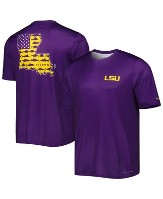 Men's Columbia Purple Lsu Tigers Terminal Tackle Omni-Shade T-shirt