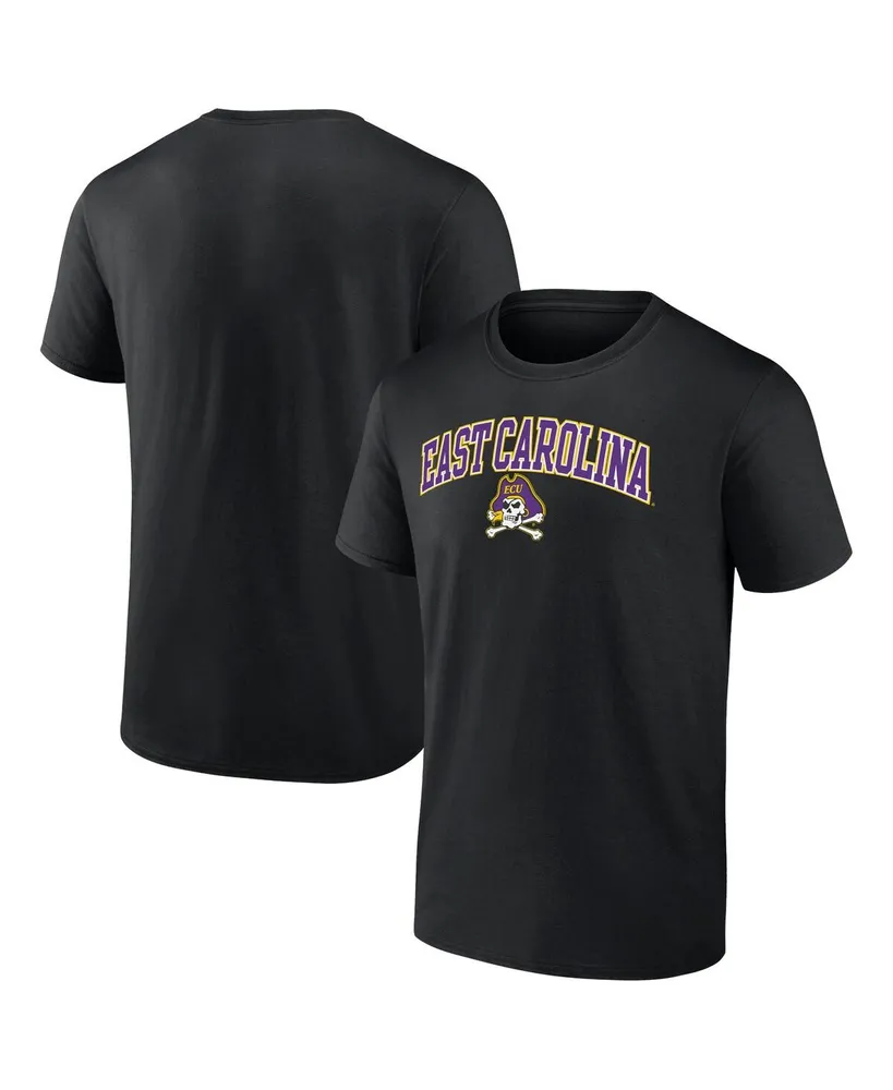 Men's Fanatics Black Ecu Pirates Campus T-shirt