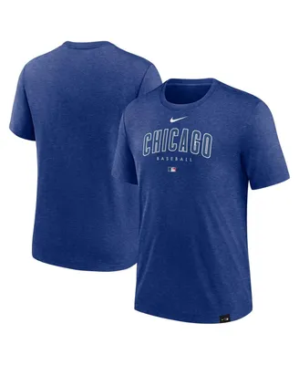Men's Nike Heather Royal Chicago Cubs Authentic Collection Early Work Tri-Blend Performance T-shirt