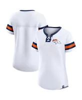Women's Fanatics White Denver Broncos Sunday Best Lace-Up T-shirt