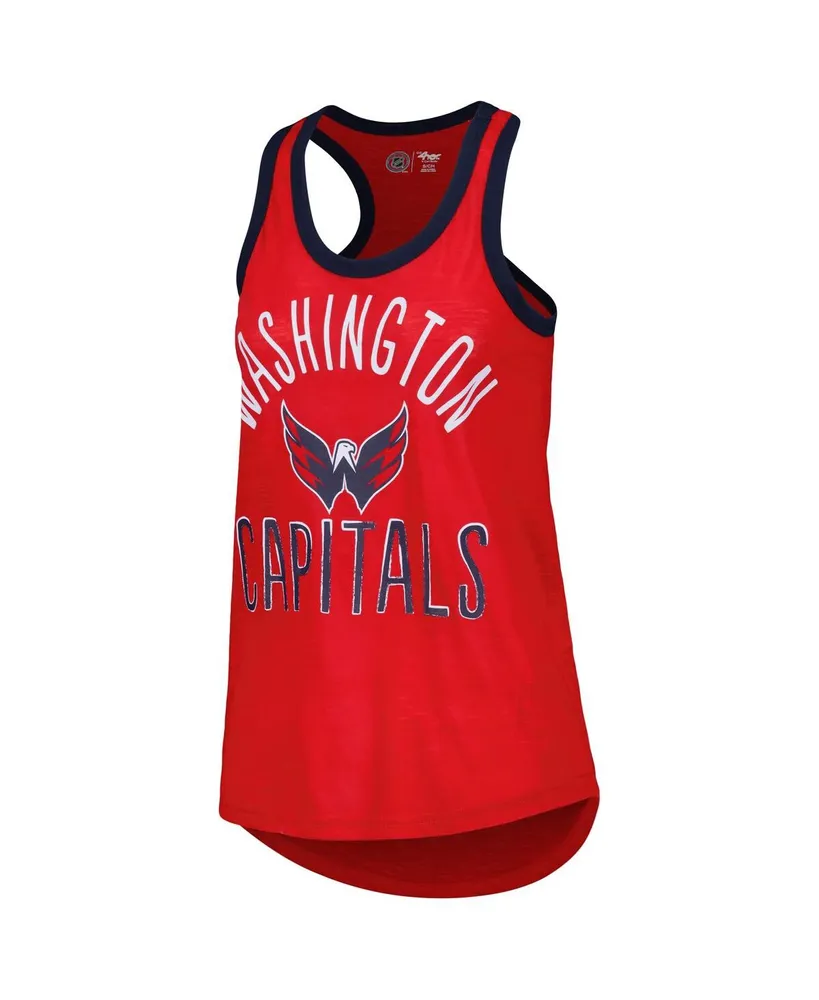 Women's G-iii 4Her by Carl Banks Red Washington Capitals First Base Racerback Scoop Neck Tank Top