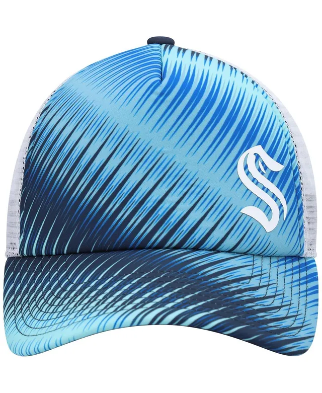 Adidas Women's adidas Light Blue, White Seattle Kraken Graphic Foam Trucker  Snapback Hat
