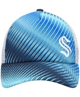 Women's adidas Light Blue, White Seattle Kraken Graphic Foam Trucker Snapback Hat