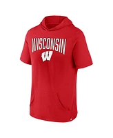 Men's Fanatics Red Wisconsin Badgers Outline Lower Arch Hoodie T-shirt
