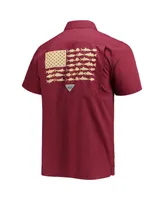 Men's Columbia Pfg Garnet Florida State Seminoles Slack Tide Camp Button-Up Shirt