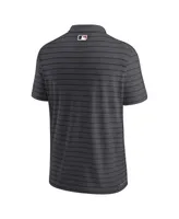 Men's Nike Heather Charcoal Arizona Diamondbacks Authentic Collection Victory Striped Performance Polo Shirt