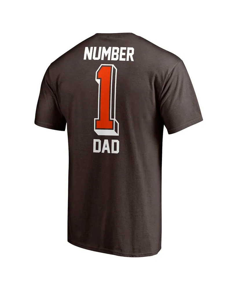 Men's Fanatics Brown Cleveland Browns #1 Dad T-shirt