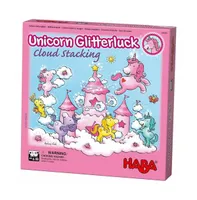Haba Unicorn Glitterluck Cloud Stacking - A Cooperative Roll & Move Dexterity Game for Ages 4 and Up (Made in Germany)