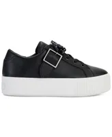 Karl Lagerfeld Paris Women's Vero Lace-Up Embellished Buckled Sneakers