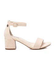 Xti Women's Block Heel Suede Sandals Bg By Xti, Ivory