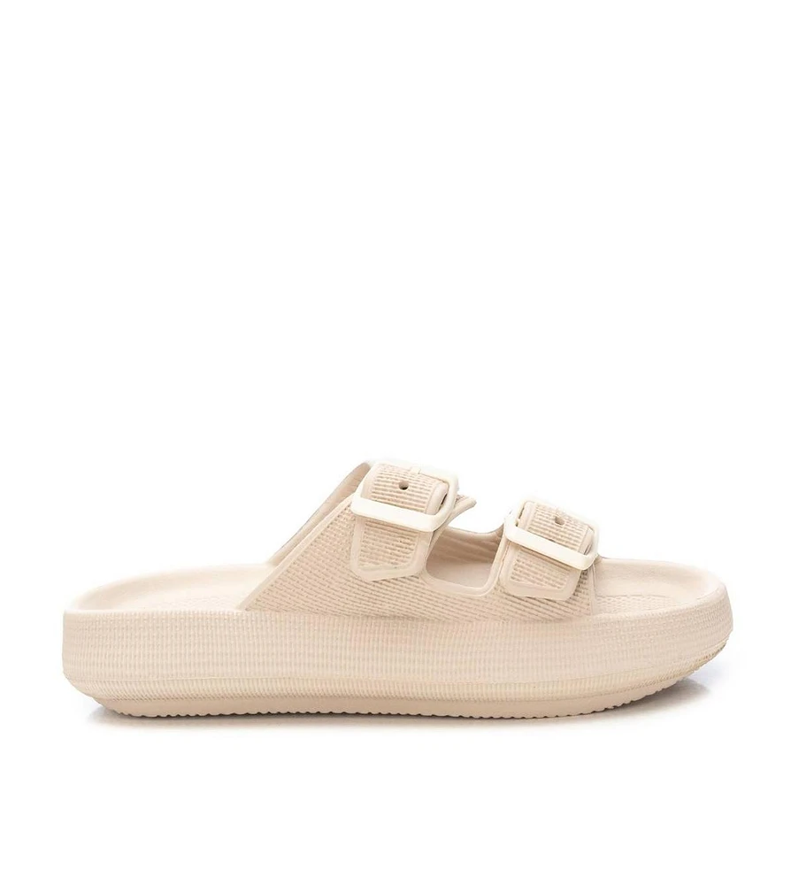 Xti Women's Rubber Flat Sandals By Beige