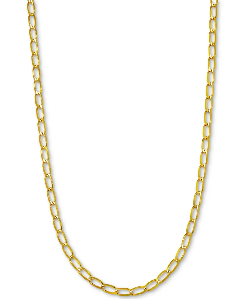 Elongated Curb Link 20" Chain Necklace (4-1/3mm) in 14k Gold