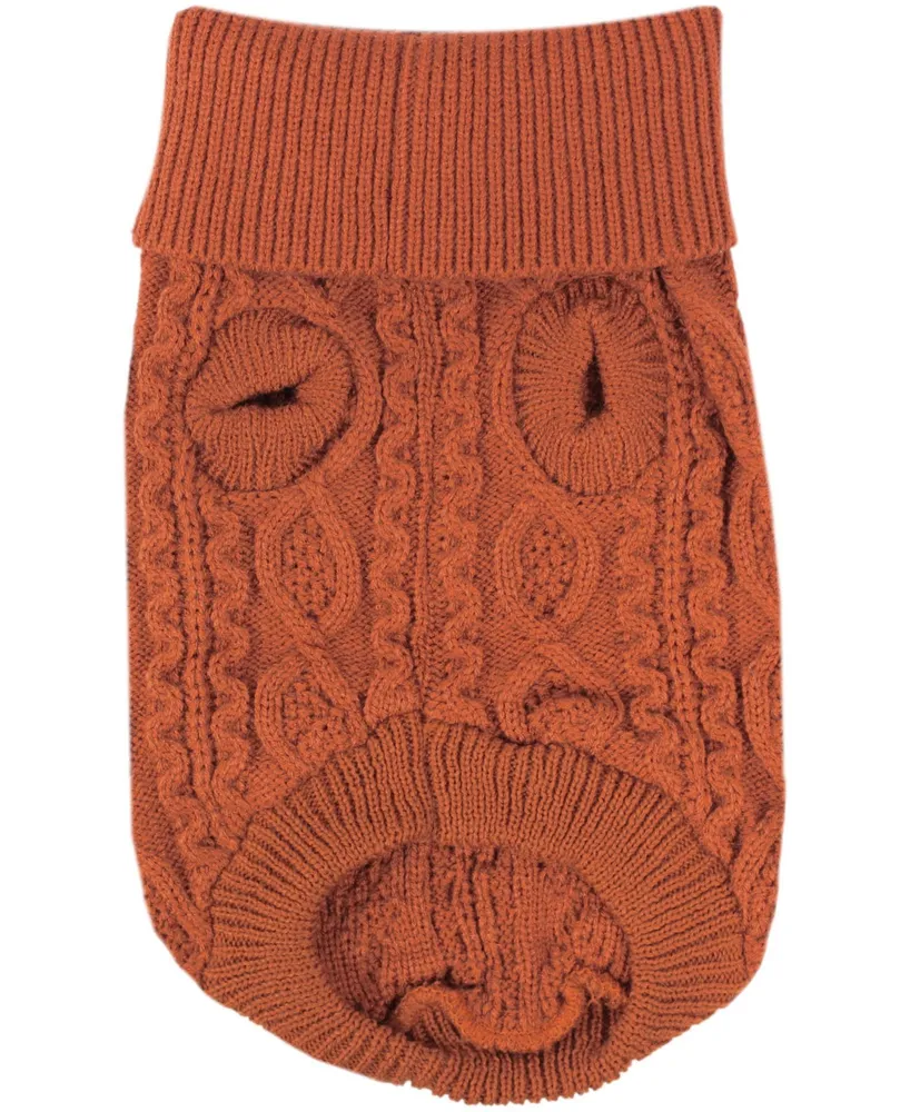 Parisian Pet Cable Knit Terracotta Dog Sweater