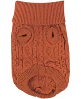 Parisian Pet Cable Knit Terracotta Dog Sweater