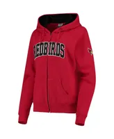 Women's Colosseum Red Illinois State Redbirds Arched Name Full Zip Primary Logo Hoodie