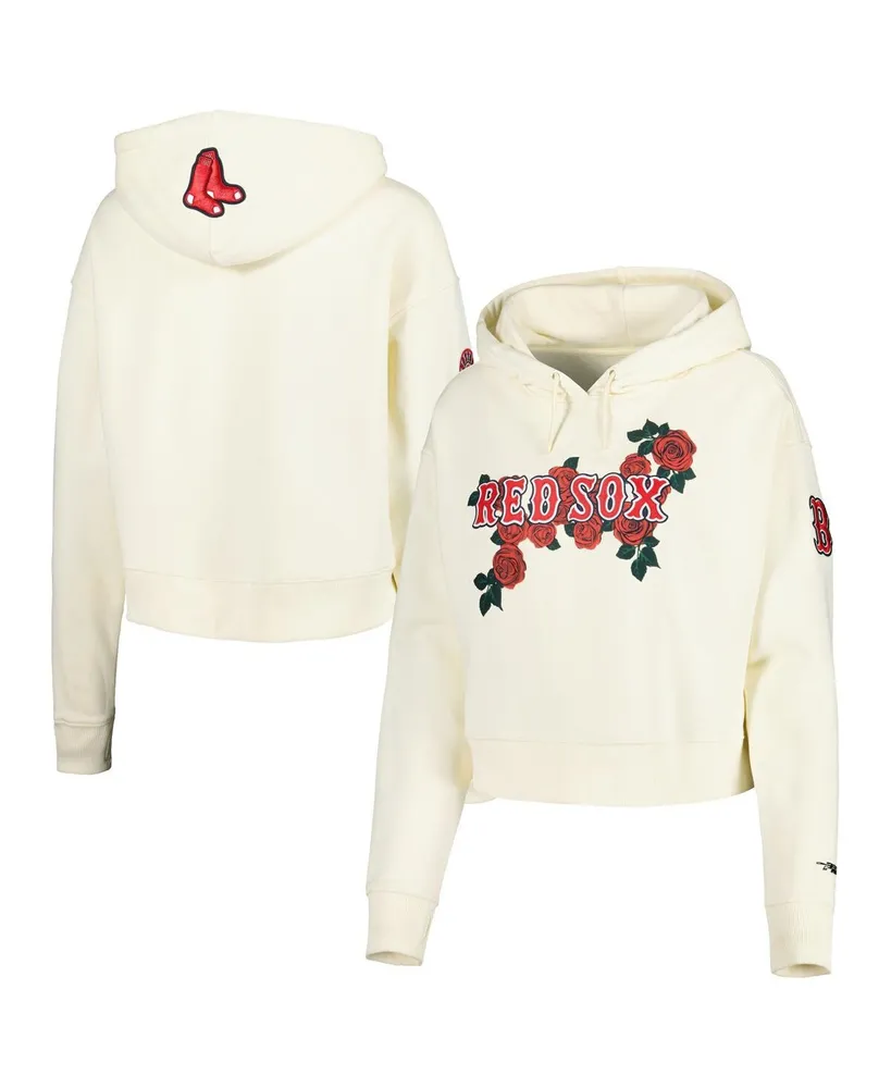 Women's Pro Standard Cream Boston Red Sox Roses Pullover Hoodie